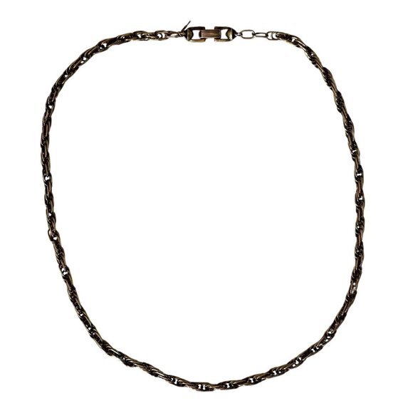 Crown Trifari Gold-Tone Rope Chain Necklace 22” Secure Clasp & Charm VTG  MCM - Picture 1 of 8